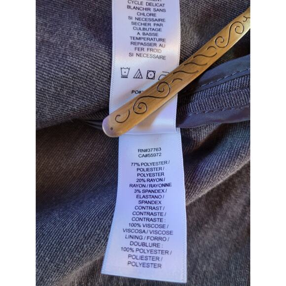 Laundry by Shelli Segal Blazer 6 Faux Leather Trim Preppy Equestrian Quietlux - Picture 8 of 10